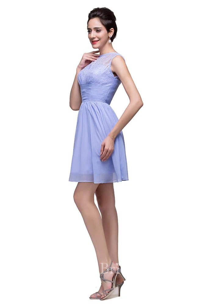 Lovely Sleeveless SHort Homecoming Dress Lace