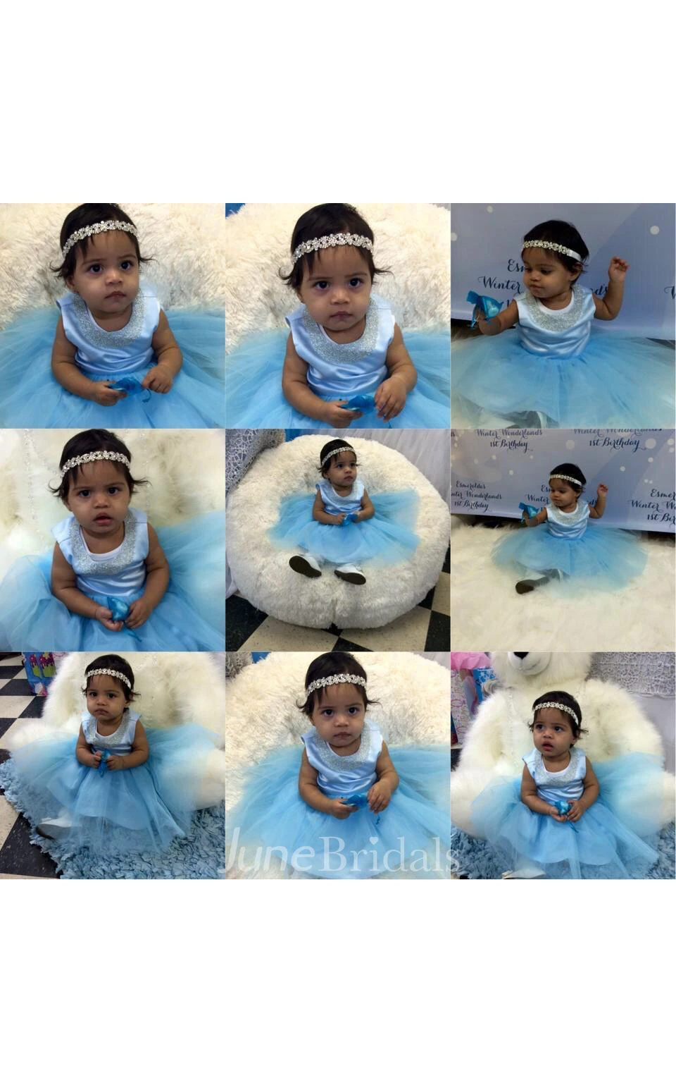 Glitz Beaded Neckline Sleeveless Tulle Pageant Dress With Bow Sash