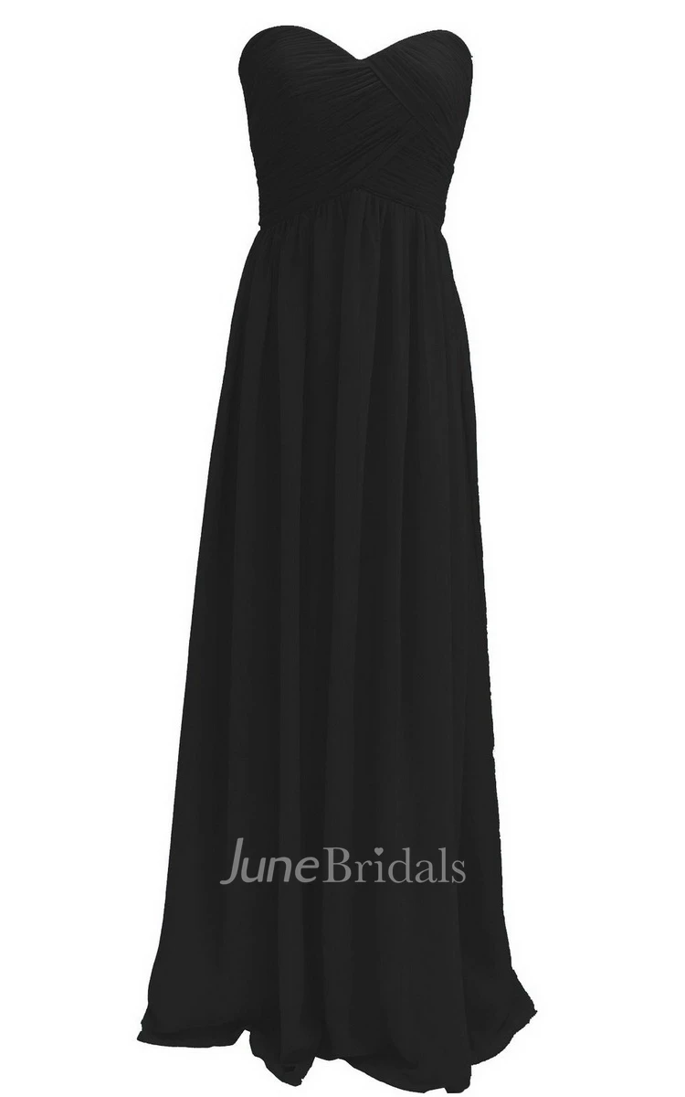 Sweetheart Ruched A-line Gown With Zipper Back