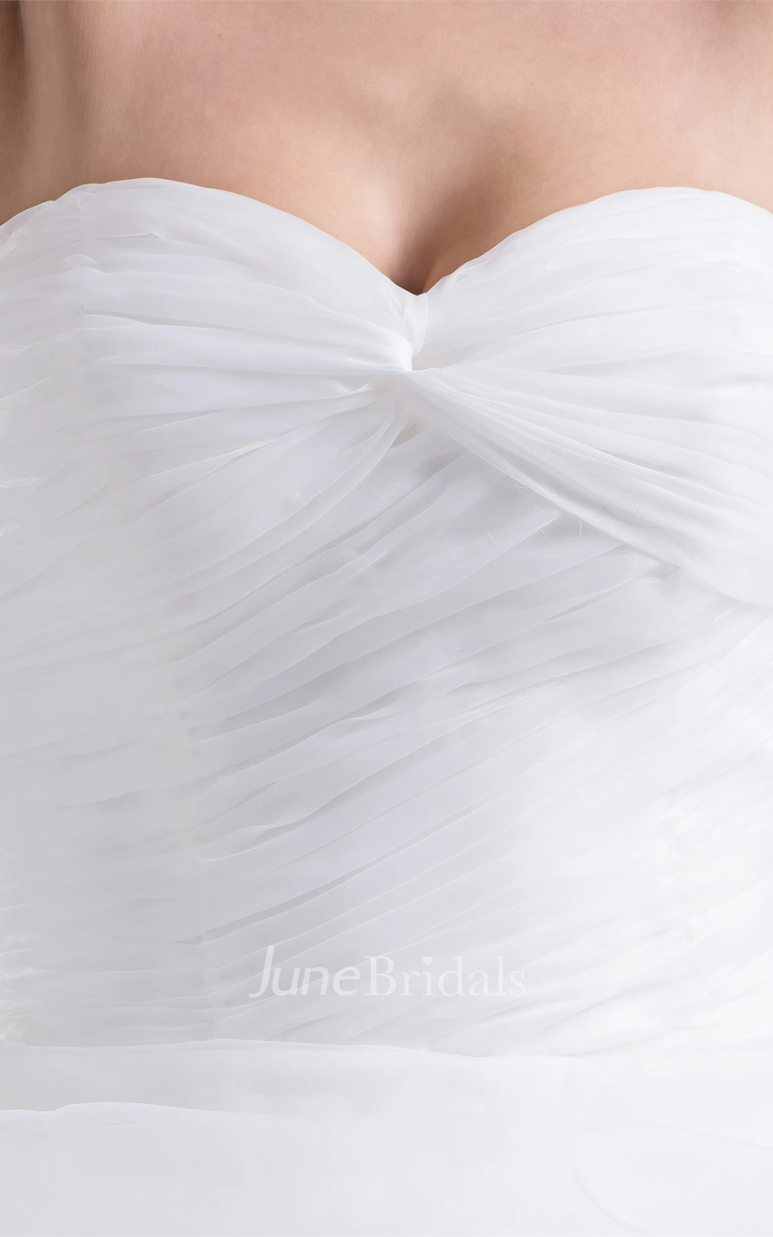 Sweetheart Criss-Cross Pick-Up Gown with Pleats