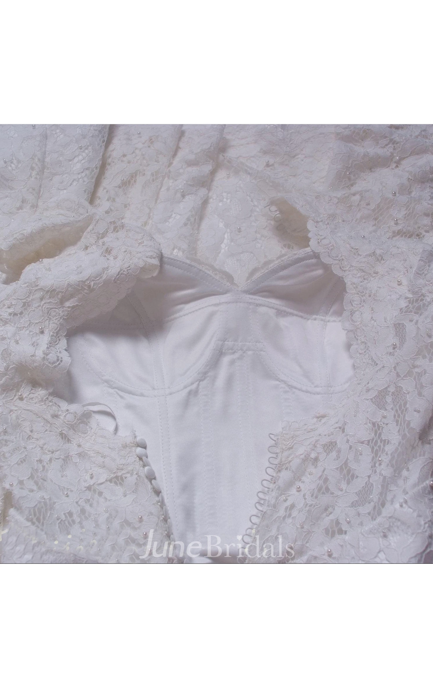 Trumpet Cap Sleeve Lace Satin Dress With Beading Keyhole Back