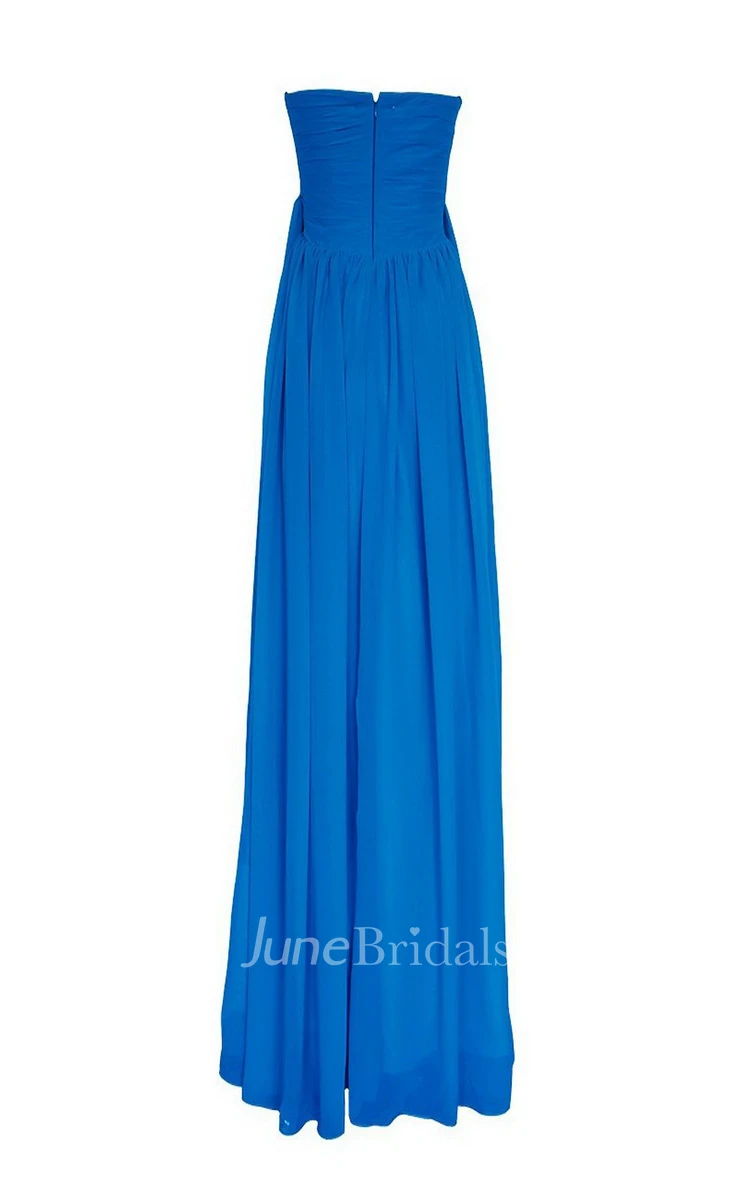 Sweetheart Criss-cross Chiffon A-line Gown With Drapping