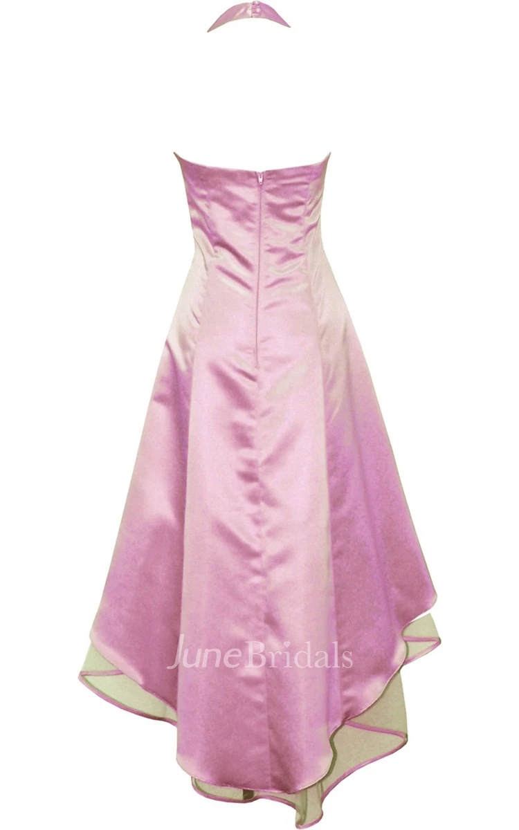 Ruched Bust Beading Dress With Tulle Skirt