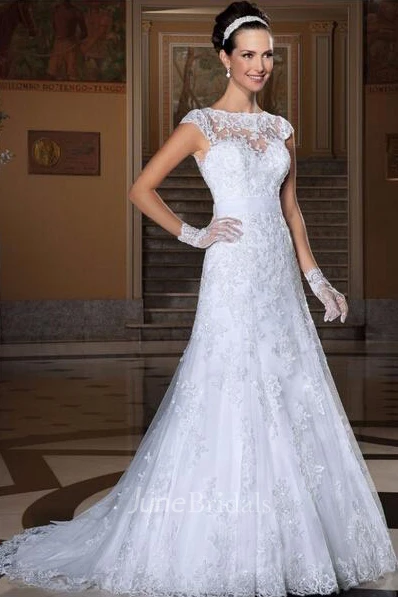 A-line Strapless Wedding Dresses With Luxurious Floor-length Flowers Court Beaded