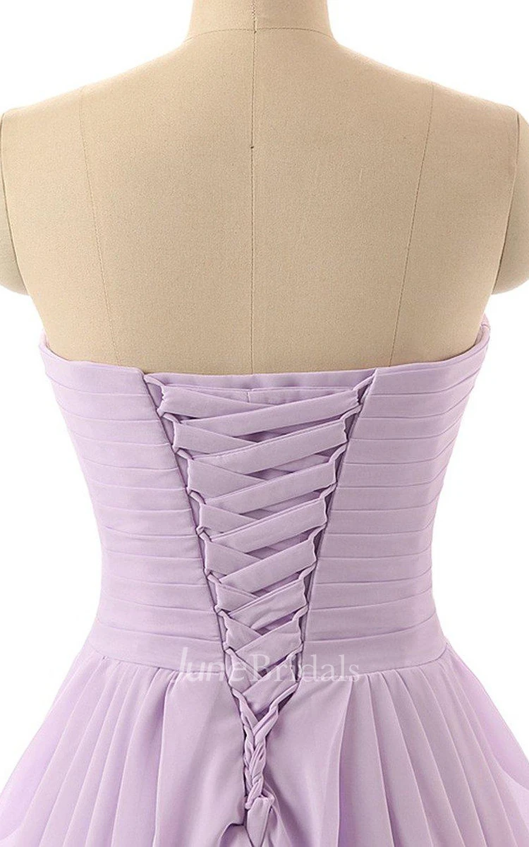 Sweetheart A-line Ruffled Short Chiffon Dress