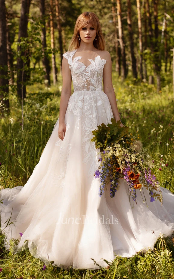 Ameri Vintage TULLE DOCKING DRESS ベージュ S il_fullxfull.1171980034_f1vd.jpg