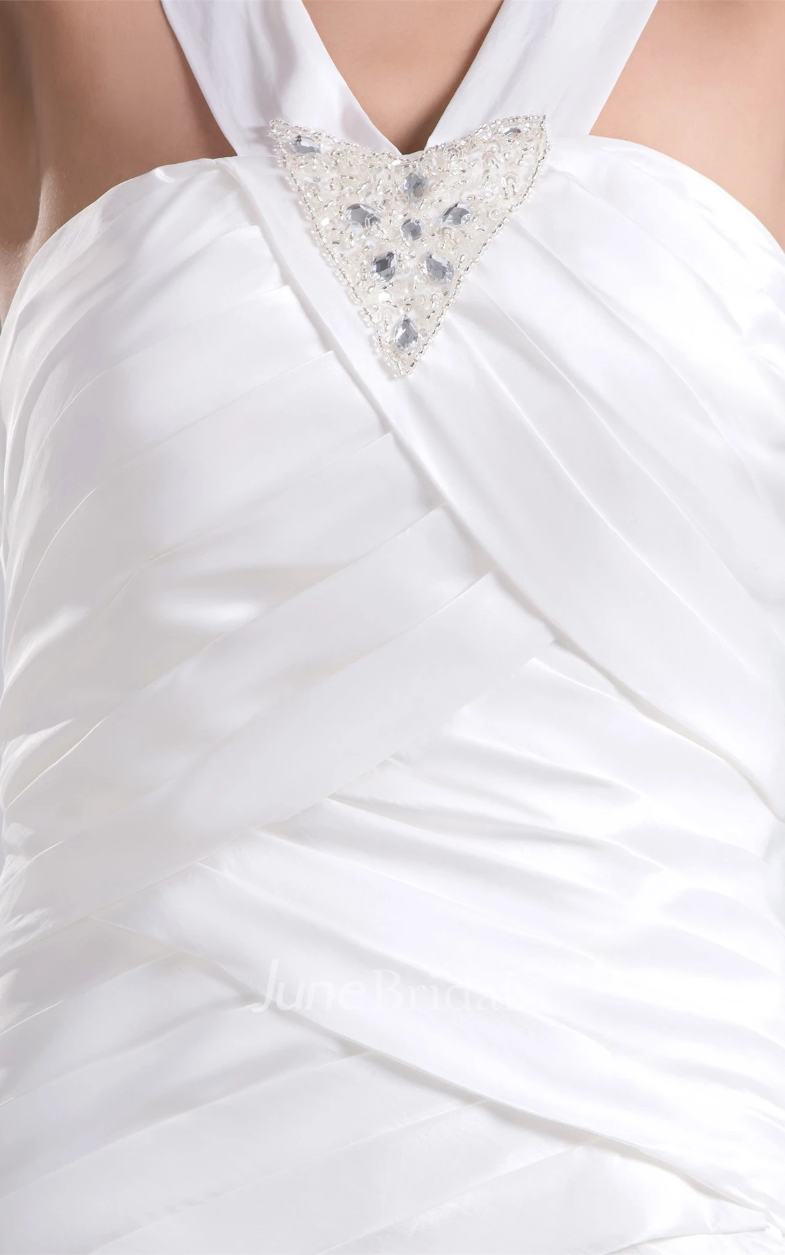 Sleeveless Column Gown with Broach and Ruched Bodice