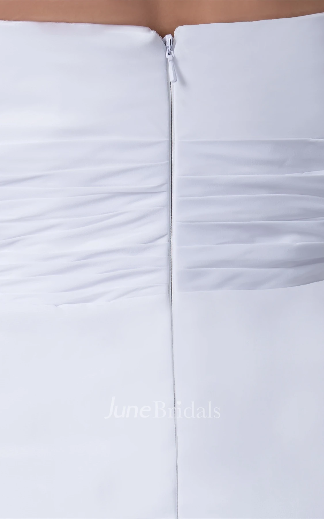 Ethereal A-Line Chiffon Floor-Length Dress with Pleats and Flower