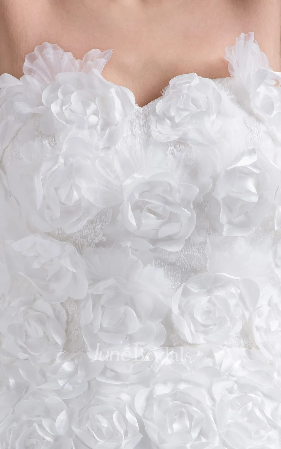 Floral Sweetheart A-Line Dress With Court Train