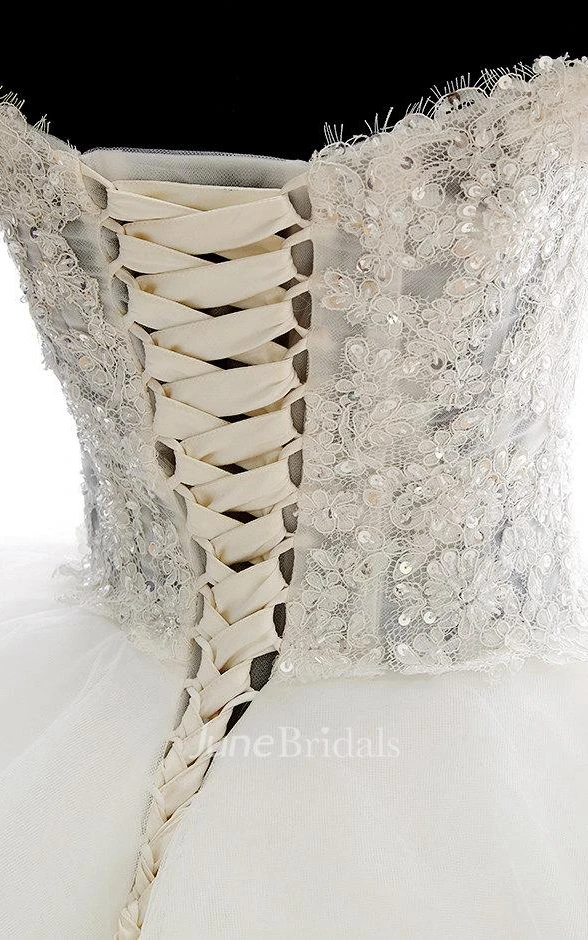 Victorian Inspired Off-Shoulder Tulle Ball Gown With Beaded Bodice