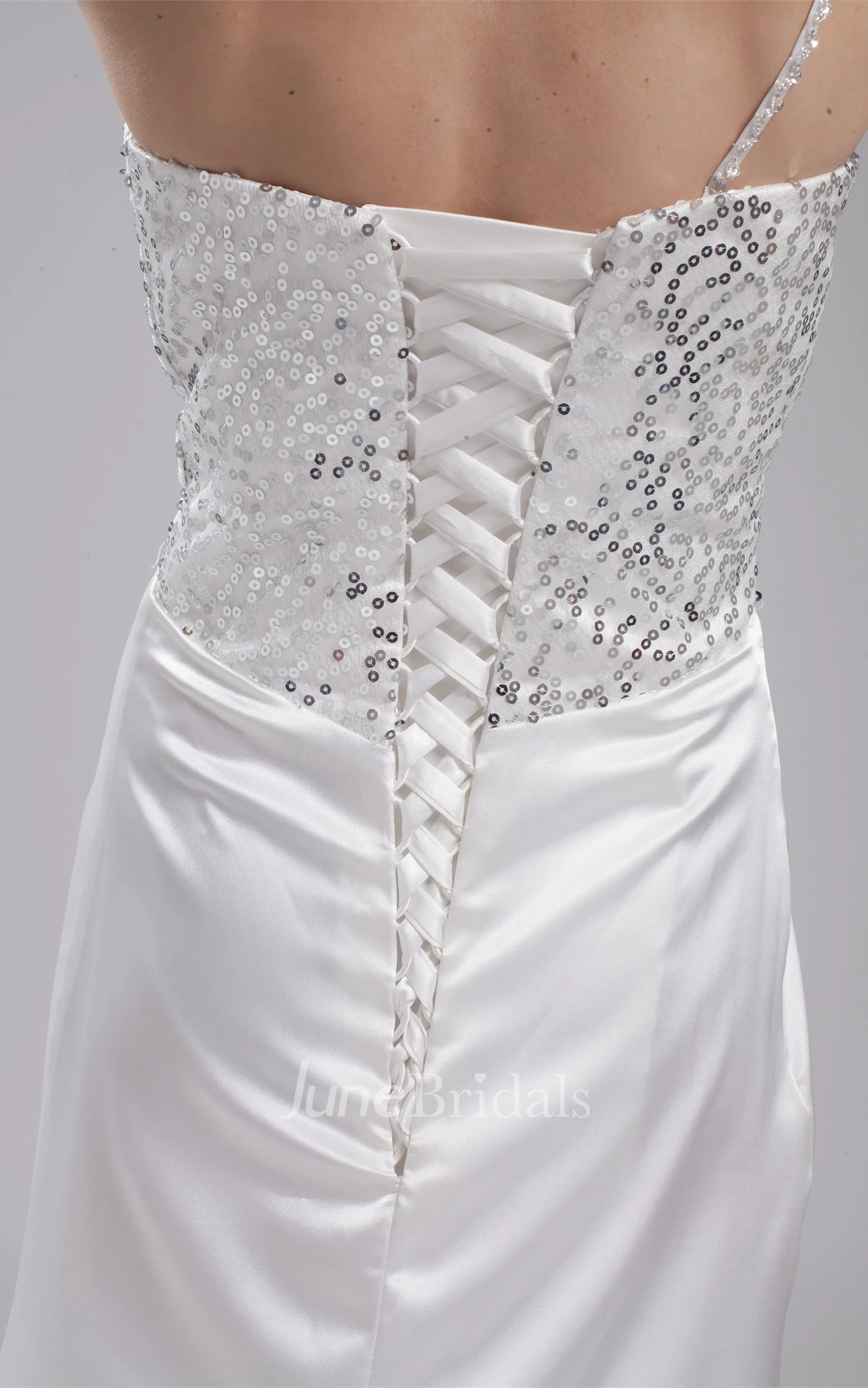 Sleeveless Sheath Floor-Length Dress with Sequined Top