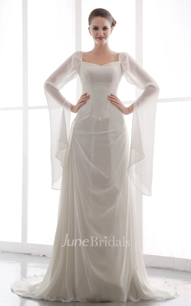 Exquisite Dramatic Strapless Gown With Front Gathering Chiffon