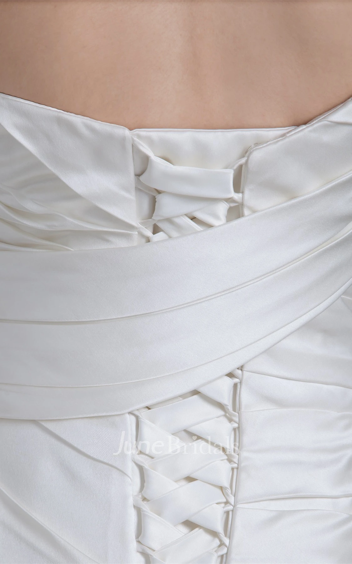 strapless a-line ball ruched gown with corset back and appliques