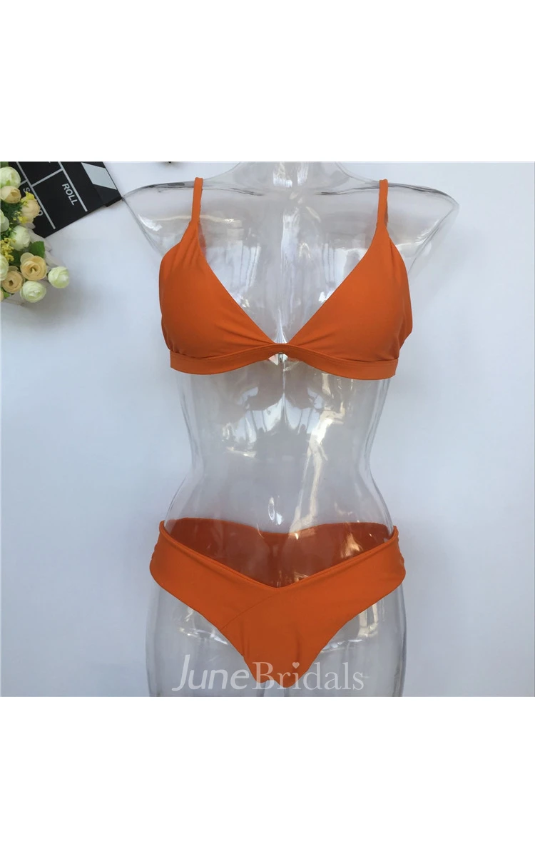 Sphagetti Plain High-Cut Bikini Set