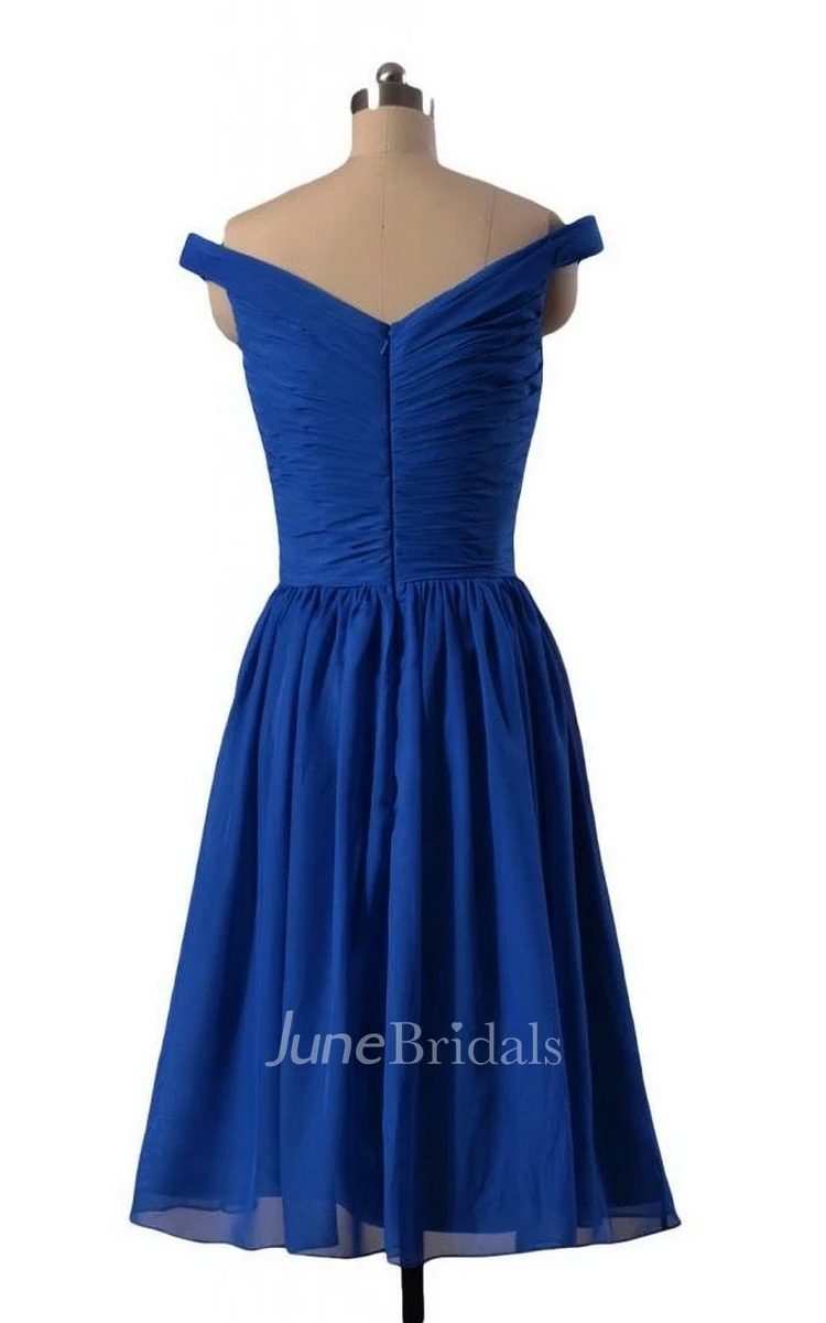 Delicate Off-shoulder Ruched Short A-line Dress