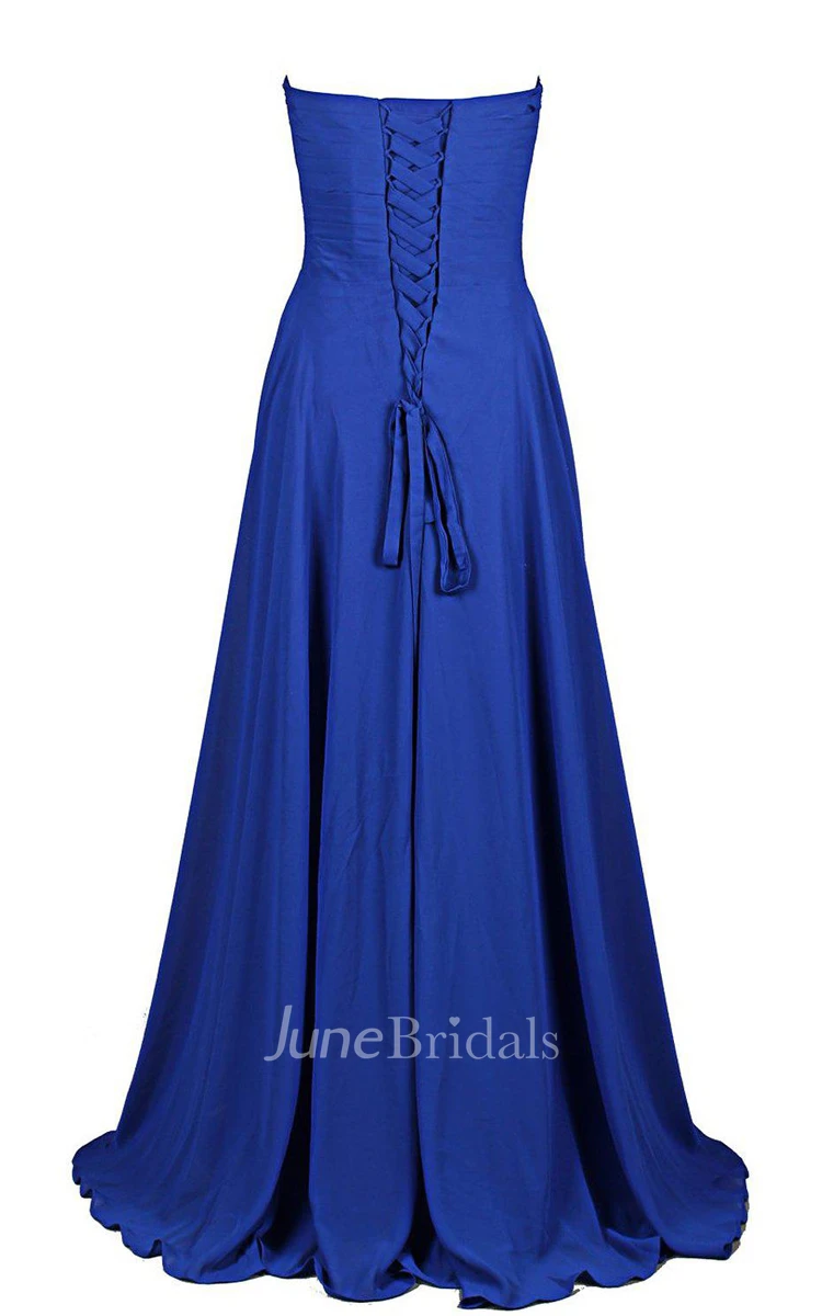 Sweetheart A-line Chiffon Dress With Sequined Bustline