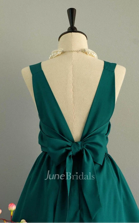 Backless Satin Dress With Low-V Back