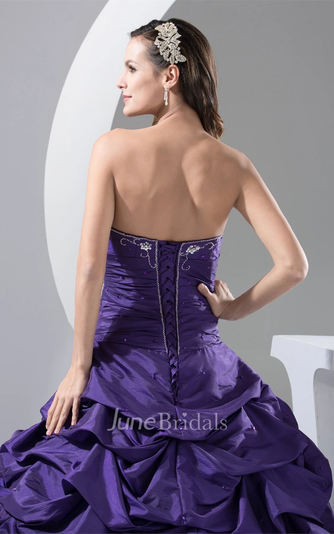 Sweetheart Pick-Up Ball Gown with Embroideries and Bolero