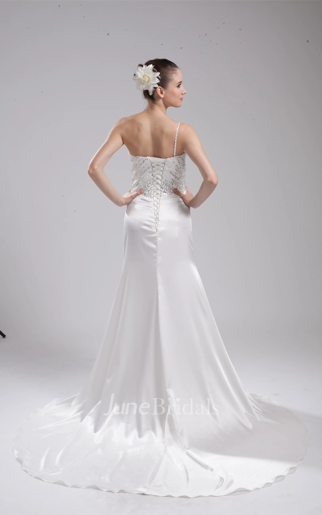 Sleeveless Sheath Floor-Length Dress with Sequined Top