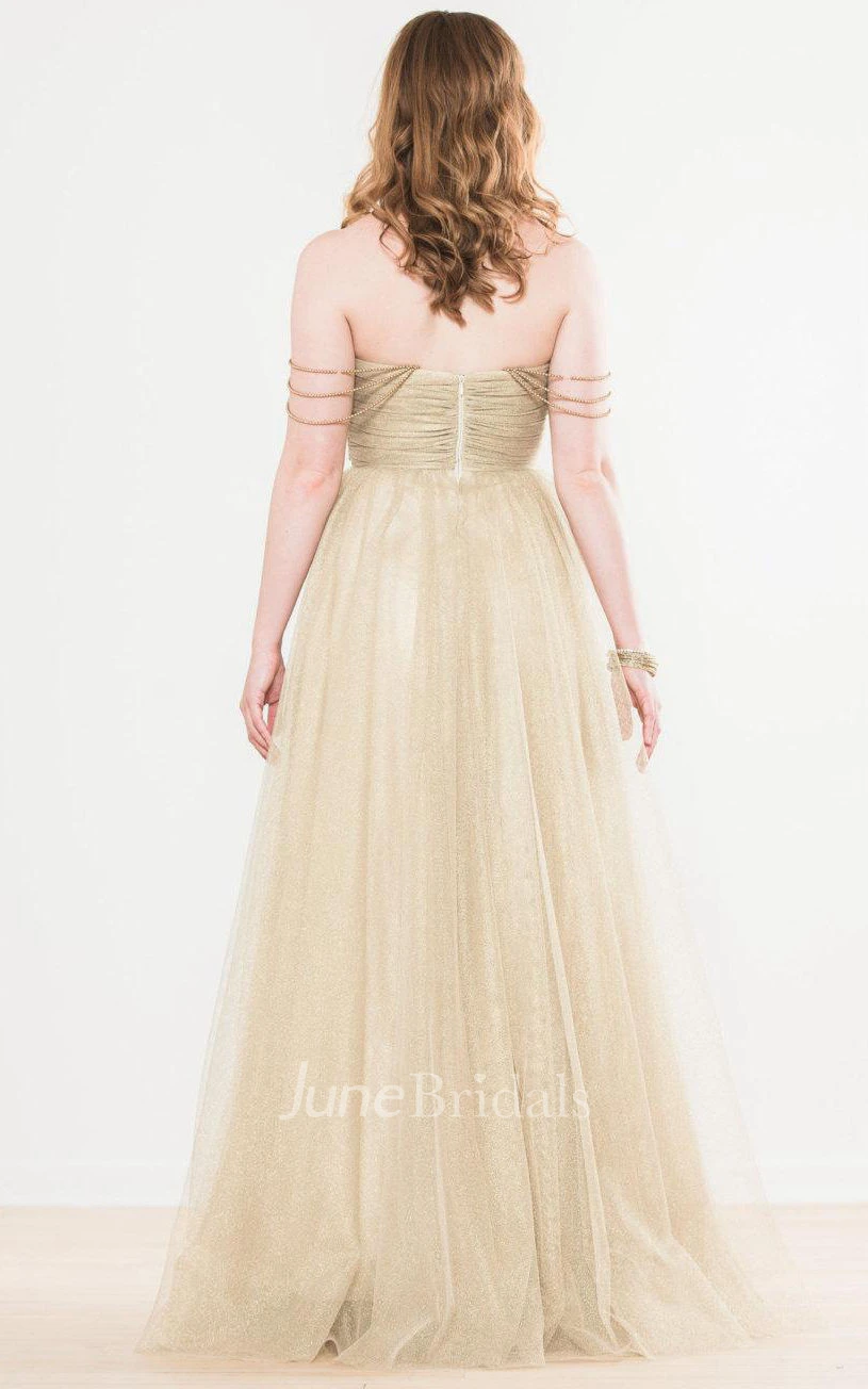 Shimmering Gold Tulle Wedding Nadia Dress