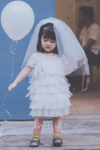 Double Layers Simple Style Tulle Flower Girl Veil
