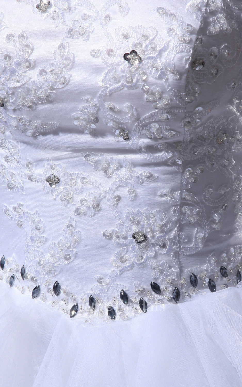 Strapless Midi Dress With Crystal Detailing And Ruffles