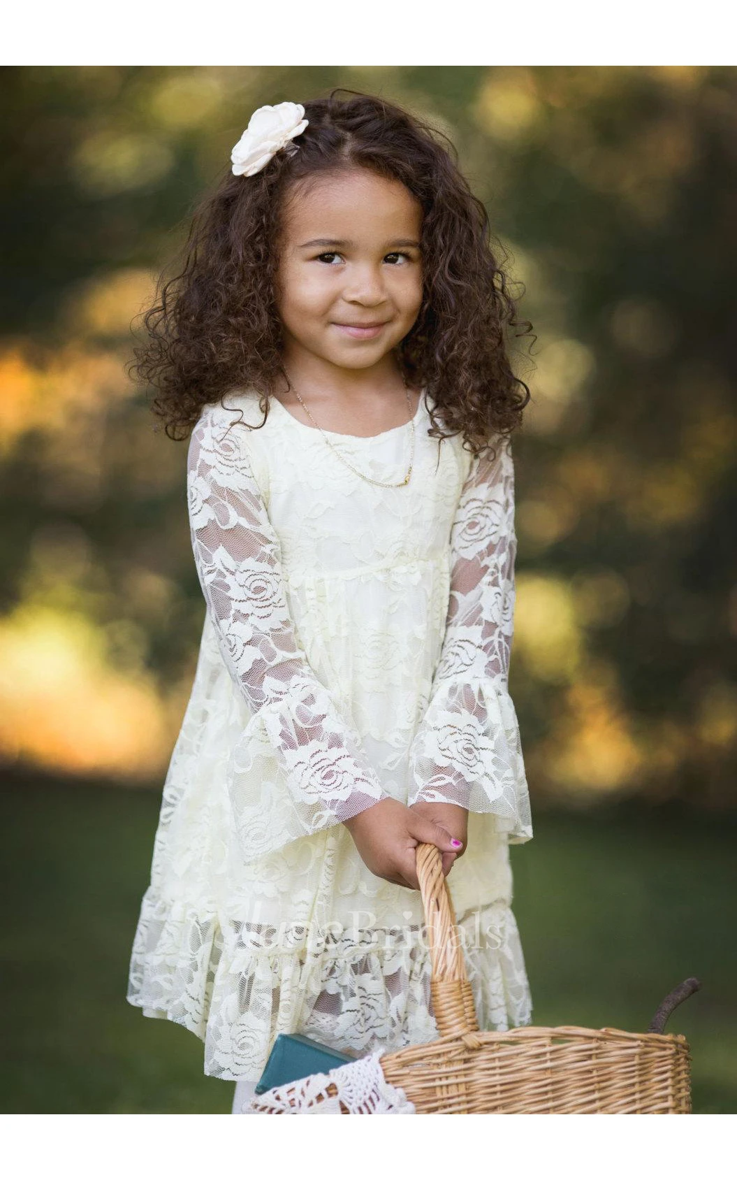 Long Sleeve Scoop Neck Pleated Lace Toddler Dress