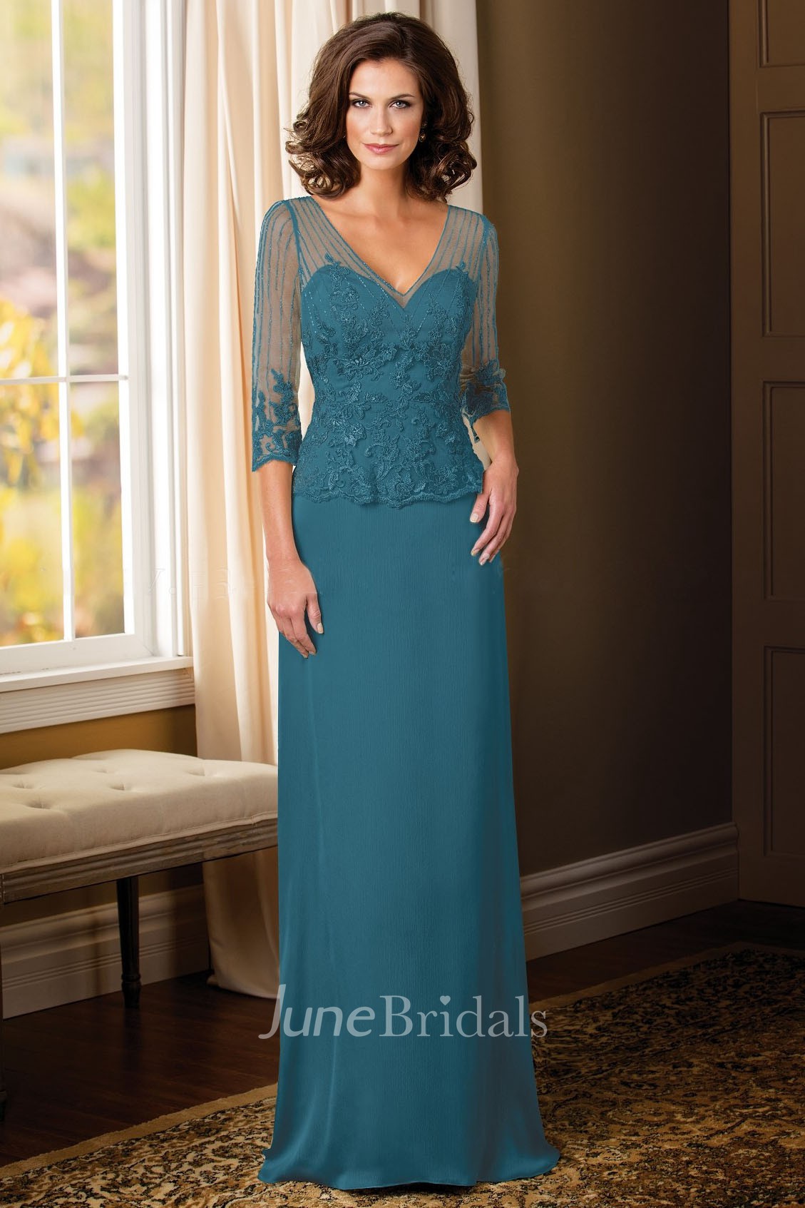 Turquoise mother of outlet the bride dress