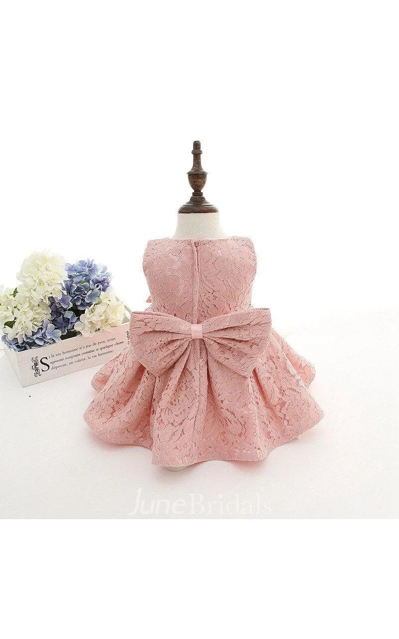 Boho Latest Sleeveless Lace Set of One Year Old Baby Girl Baptism Dress With Beaded Waist