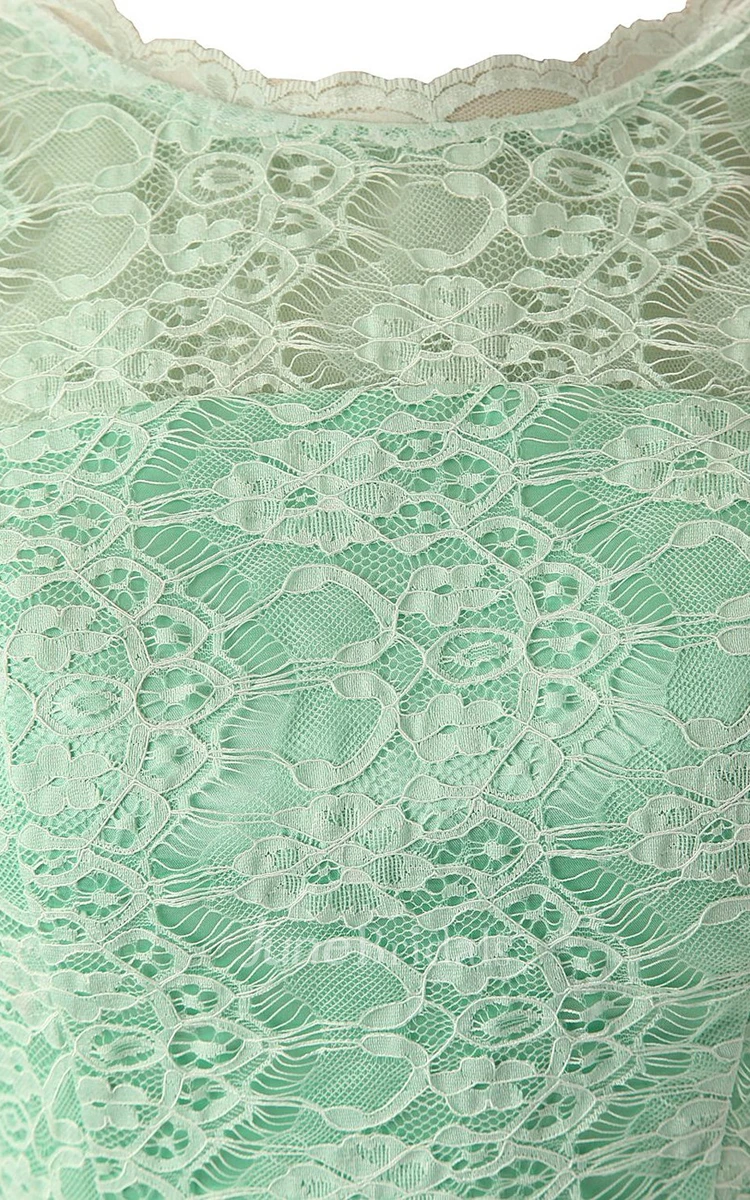 Bateau Lace Bodice Backless Sweep Train