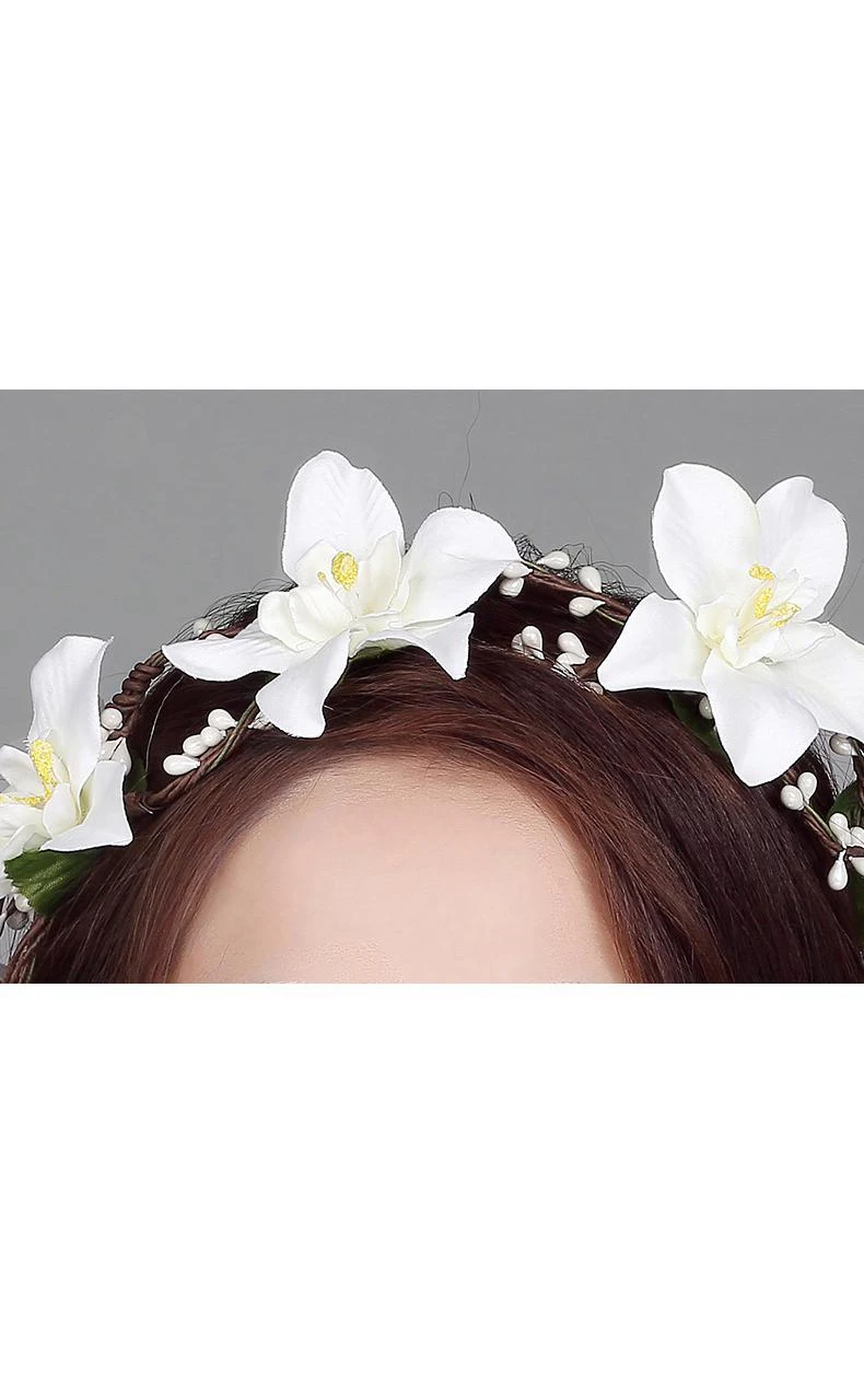 Flower Fairy Korean Flower Headdress Bride Wreath Heart Of The Female Flower Hair Wedding Holiday Jewelry