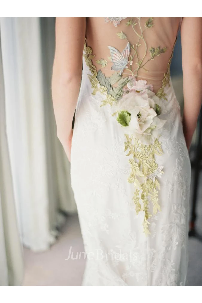 Newest Bodycon Cap Sleeve Wedding Dress V-neck Lace