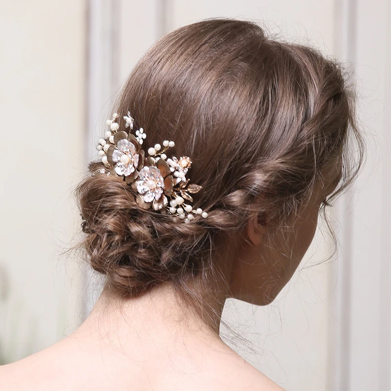 Classical Rhinestone Vintage Hair Combs with Beads
