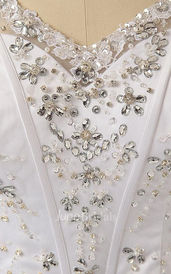 Ball Gown Tulle Lace Dress With Appliques Lace-Up Back