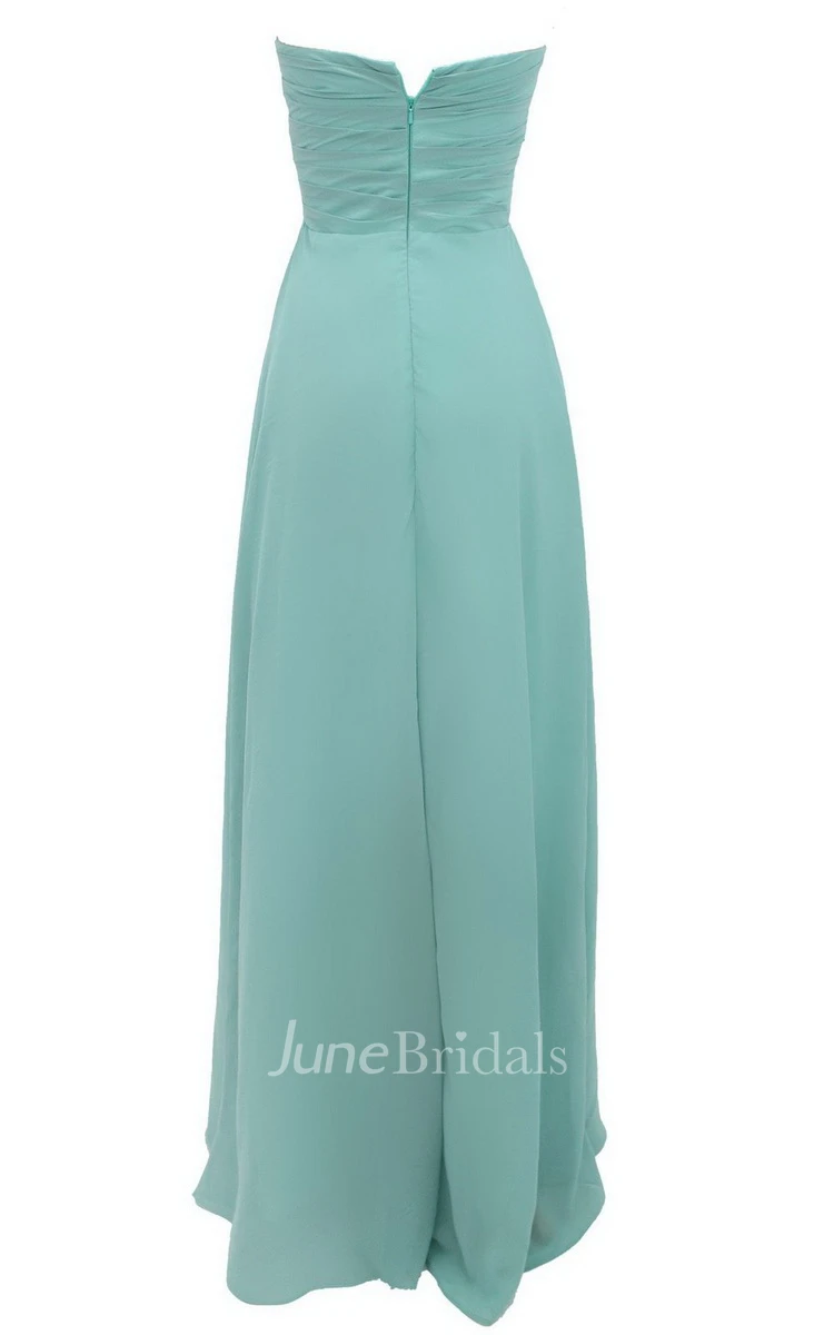 Graceful Sweetheart Ruched A-line Dress With Zipper Back