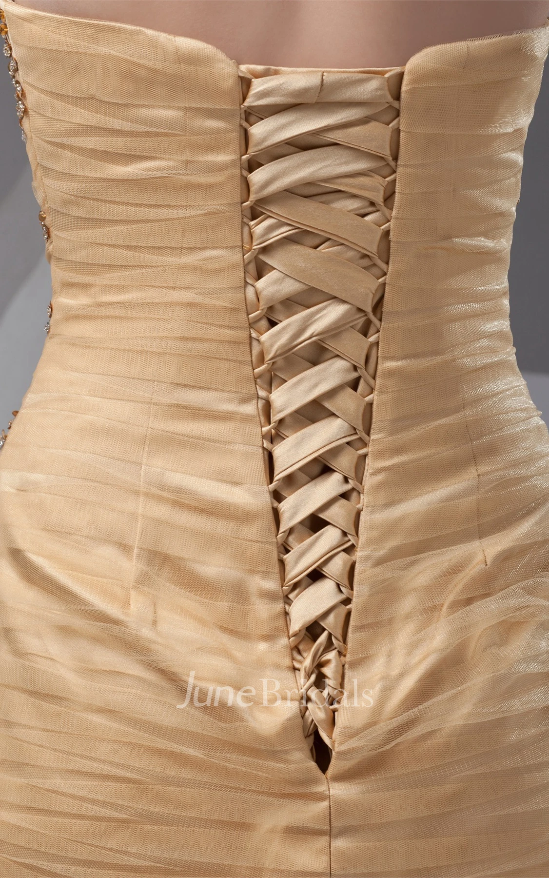 Sweetheart Ankle-Length Column A-Line Gown with Crystal