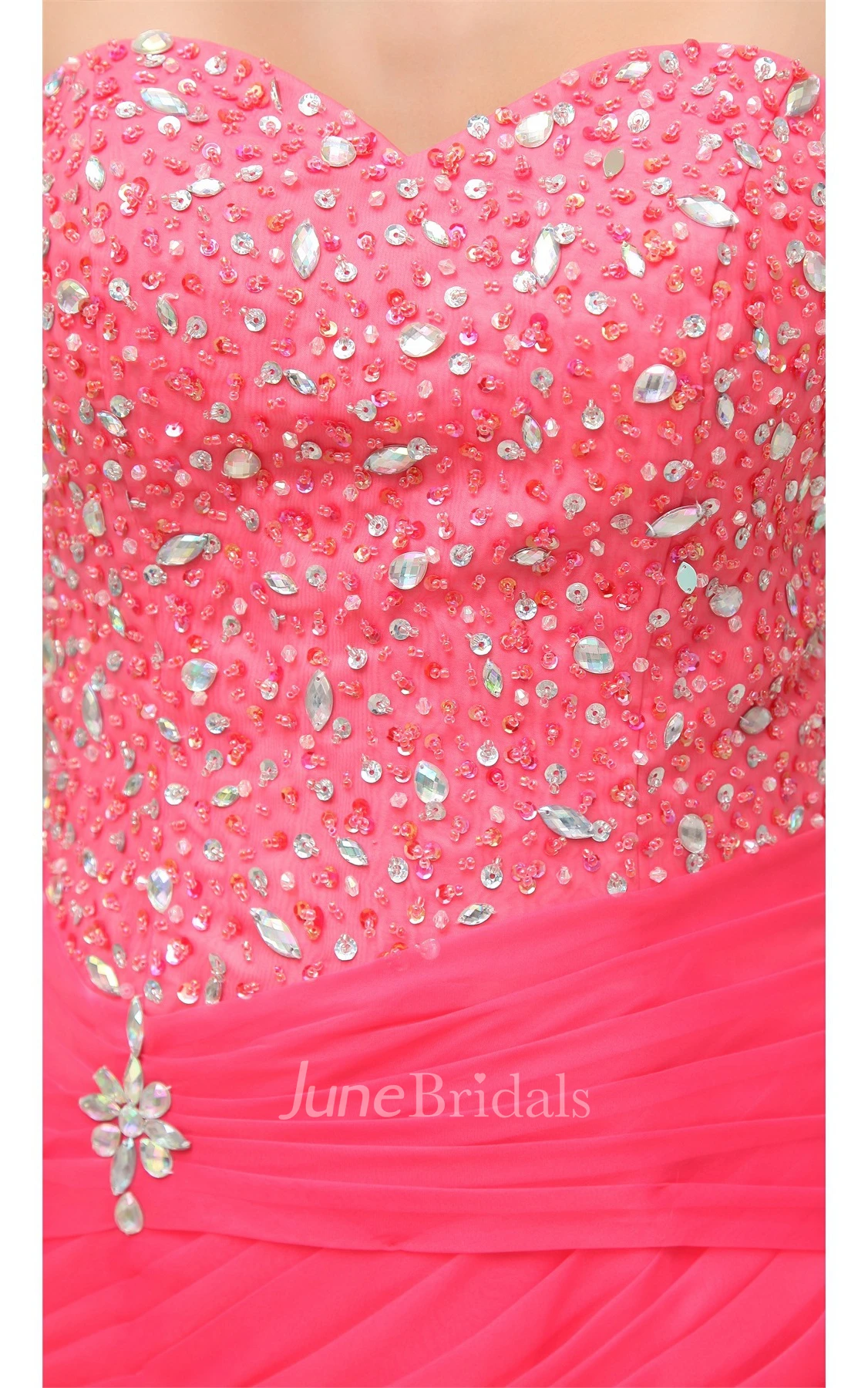 Sweetheart Front-Split Mermaid Gown with Beading and Ruffles