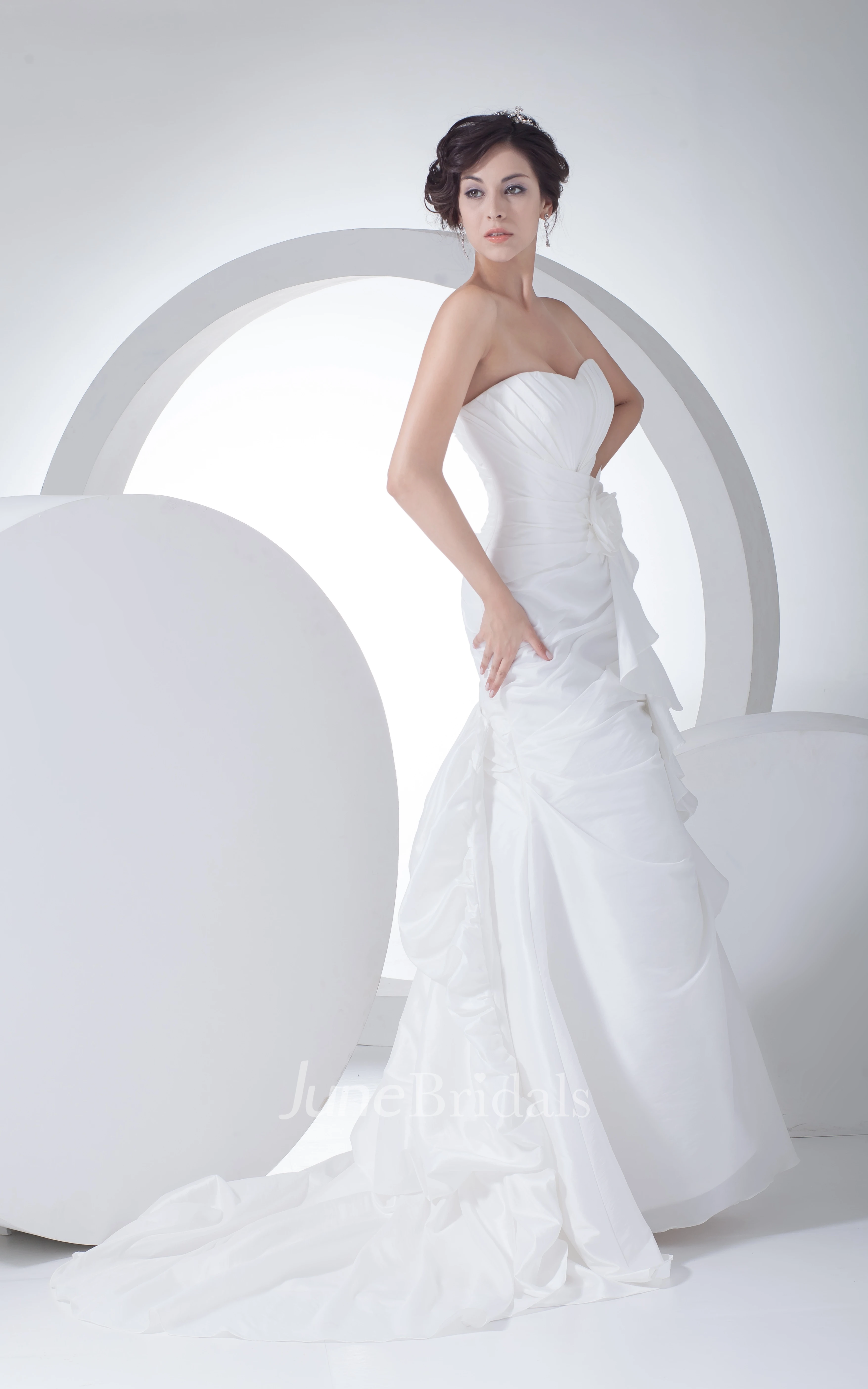 Sweetheart Mermaid Taffeta Dress With Ruching and Draping