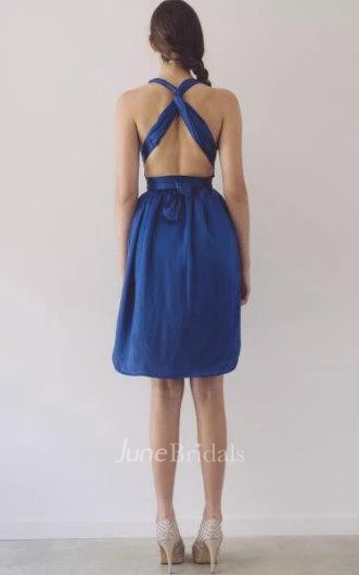 Short V-Neck Chiffon Sleeveless Dress With Straps