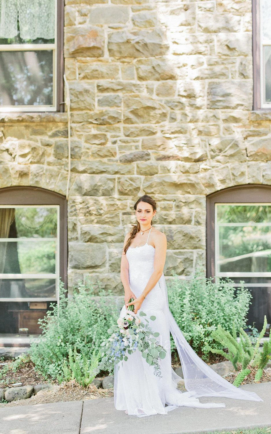 Halter Chiffon Tulle Lace Weddig Dress