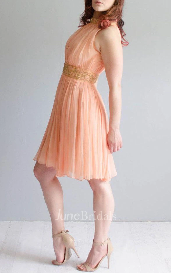 Vintage 1960S Chiffon Peach Dress