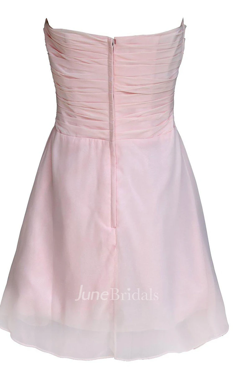 Sweetheart A-line Layered Short Dress With Pleats