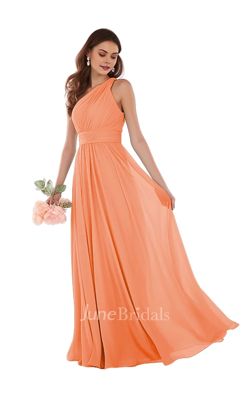 Elegant A-Line One-shoulder Chiffon Bridesmaid Dress