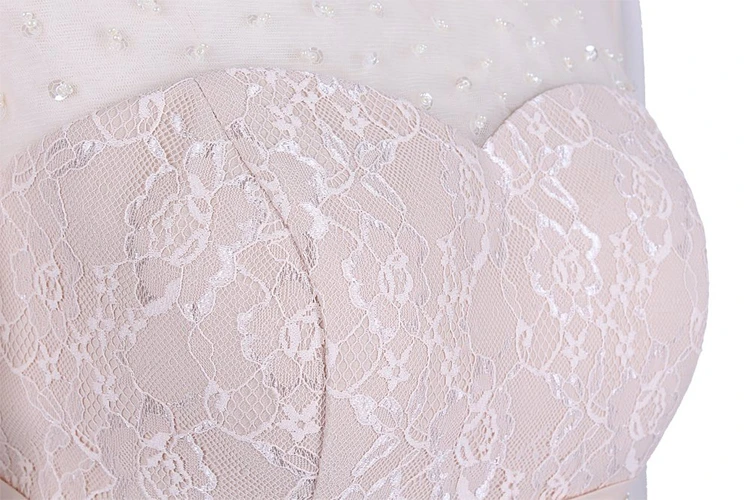 3 4-length Sleeve Rhinestoned A-line Gown With Lace Appliques