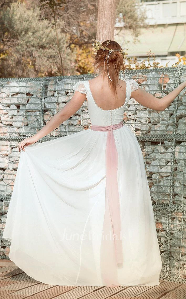 Sleeveless Sleeve Chiffon Lace Weddig Dress