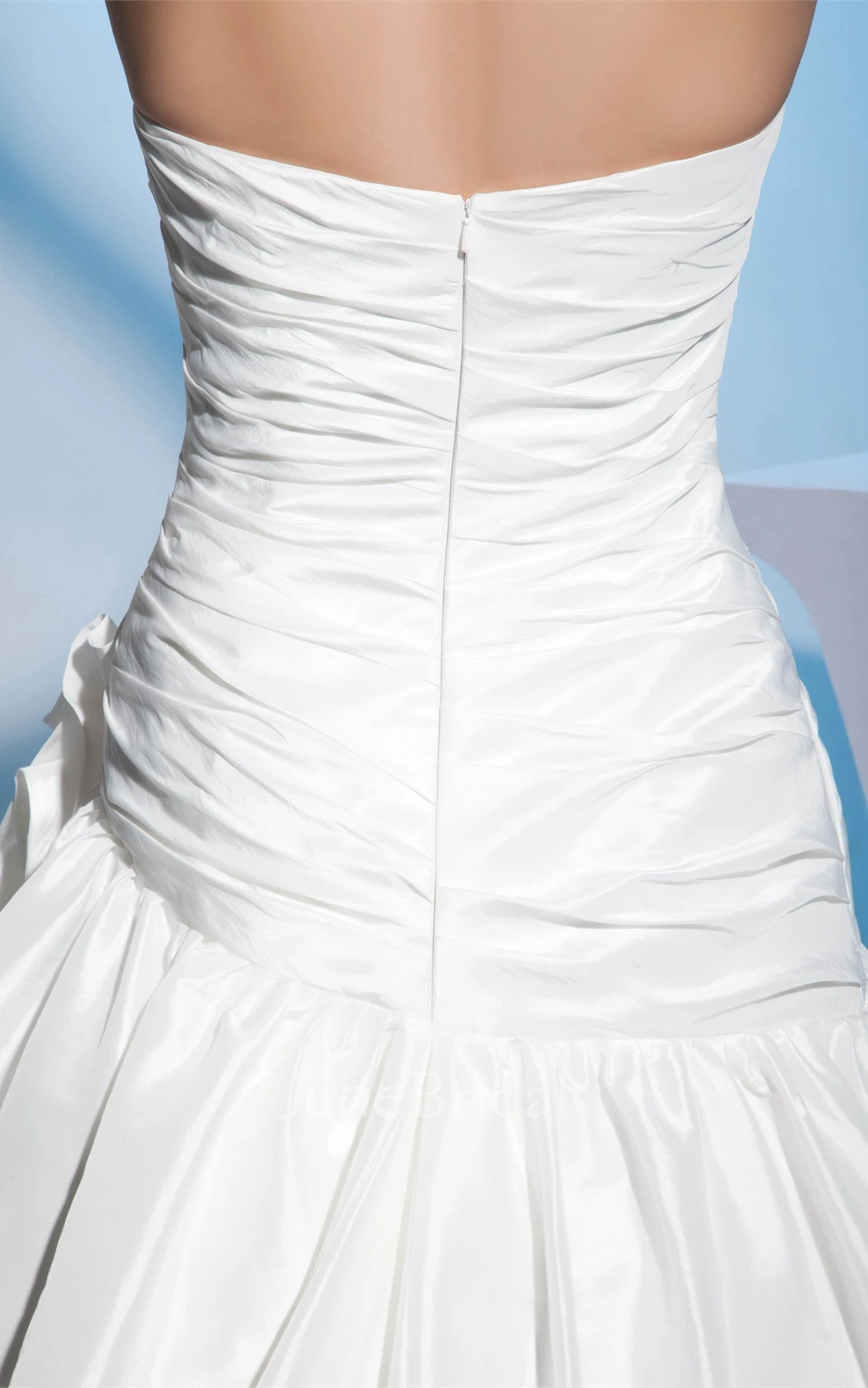 Sweetheart Criss-Cross A-Line Gown with Beading and Floral Waist