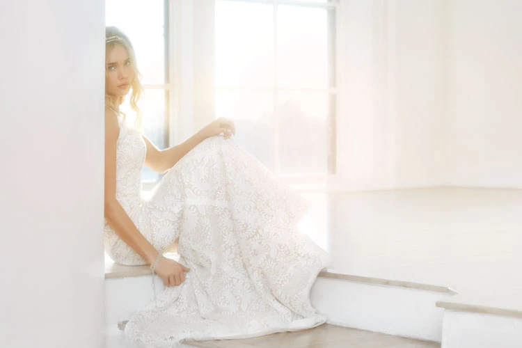 Classic Sleeveless V-Neck Floor Length Lace Dress