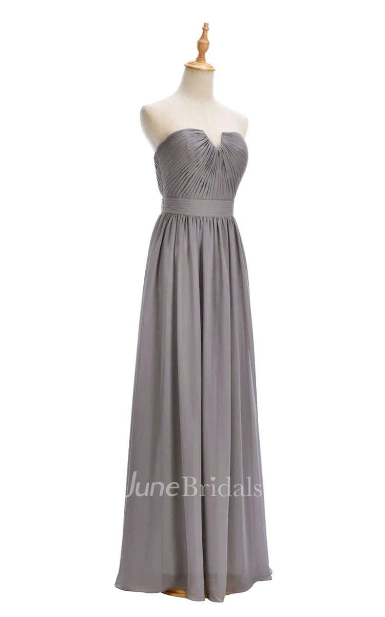 One-shoulder Sweetheart Long Empire Dress With Side Slit