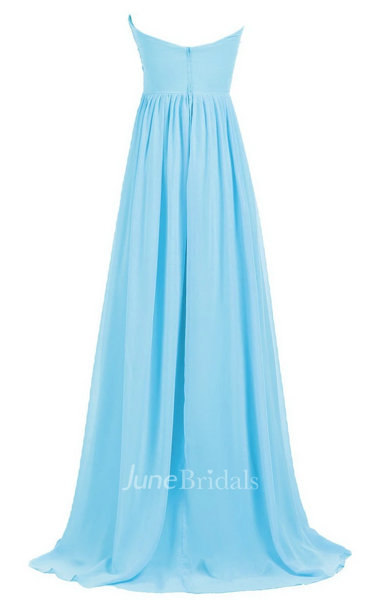 Sweetheart Empire Long Gown With Sequined Bodice