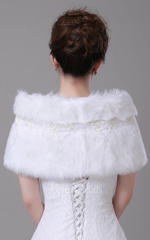 Autumn and Winter Bridal Thick Cloak Warm Long Coat Fur Coat